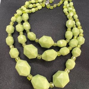 West Germany Green Beaded Necklace with hook closure